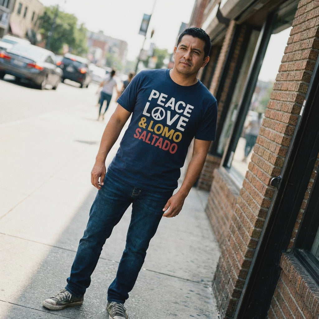 Camiseta Perú | Peace, love & lomo saltado